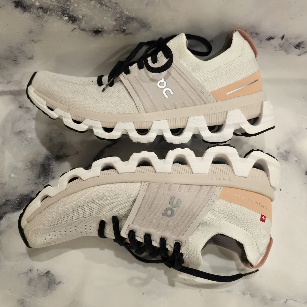 EUC ON Cloud Cloudswift 3 Running Shoes Sneakers in Ivory / Rose (Cream / Pink) - Picture 8 of 13